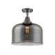 A thumbnail of the Innovations Lighting 447-1C-13-12-L Bell Semi-Flush Oil Rubbed Bronze / Plated Smoke