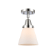 A thumbnail of the Innovations Lighting 447-1C-10-6 Cone Semi-Flush Polished Chrome / Matte White