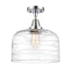 A thumbnail of the Innovations Lighting 447-1C-13-12-L Bell Semi-Flush Polished Chrome / Clear Deco Swirl