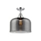 A thumbnail of the Innovations Lighting 447-1C-13-12-L Bell Semi-Flush Polished Chrome / Plated Smoke