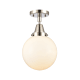 A thumbnail of the Innovations Lighting 447-1C-13-8 Beacon Semi-Flush Polished Nickel / Matte White