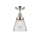 A thumbnail of the Innovations Lighting 447-1C-10-6 Cone Semi-Flush Polished Nickel / Clear