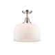 A thumbnail of the Innovations Lighting 447-1C-13-12-L Bell Semi-Flush Polished Nickel / Matte White