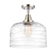 A thumbnail of the Innovations Lighting 447-1C-13-12-L Bell Semi-Flush Polished Nickel / Clear Deco Swirl