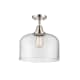 A thumbnail of the Innovations Lighting 447-1C-13-12-L Bell Semi-Flush Polished Nickel / Clear