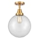 A thumbnail of the Innovations Lighting 447-1C-13-10 Beacon Semi-Flush Satin Gold / Clear