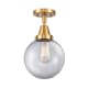 A thumbnail of the Innovations Lighting 447-1C-13-8 Beacon Semi-Flush Satin Gold / Clear