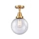 A thumbnail of the Innovations Lighting 447-1C-13-8 Beacon Semi-Flush Satin Gold / Seedy