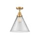 A thumbnail of the Innovations Lighting 447-1C-16-12-L Cone Semi-Flush Satin Gold / Clear