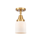 A thumbnail of the Innovations Lighting 447-1C-10-5 Bell Semi-Flush Satin Gold / Matte White