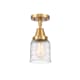 A thumbnail of the Innovations Lighting 447-1C-10-5 Bell Semi-Flush Satin Gold / Deco Swirl