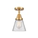 A thumbnail of the Innovations Lighting 447-1C-10-6 Cone Semi-Flush Satin Gold / Clear