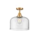 A thumbnail of the Innovations Lighting 447-1C-13-12-L Bell Semi-Flush Satin Gold / Clear