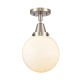A thumbnail of the Innovations Lighting 447-1C-13-8 Beacon Semi-Flush Brushed Satin Nickel / Matte White