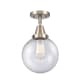 A thumbnail of the Innovations Lighting 447-1C-13-8 Beacon Semi-Flush Brushed Satin Nickel / Seedy