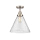 A thumbnail of the Innovations Lighting 447-1C-16-12-L Cone Semi-Flush Brushed Satin Nickel / Seedy