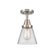 A thumbnail of the Innovations Lighting 447-1C-10-6 Cone Semi-Flush Brushed Satin Nickel / Clear