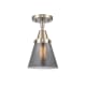 A thumbnail of the Innovations Lighting 447-1C-10-6 Cone Semi-Flush Brushed Satin Nickel / Plated Smoke