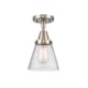 A thumbnail of the Innovations Lighting 447-1C-10-6 Cone Semi-Flush Brushed Satin Nickel / Seedy