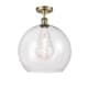 A thumbnail of the Innovations Lighting 516-1C-18-14 Athens Semi-Flush Antique Brass / Clear