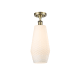 A thumbnail of the Innovations Lighting 516-1C-19-7 Windham Semi-Flush Antique Brass / White