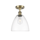 A thumbnail of the Innovations Lighting 516-1C-13-9 Bristol Semi-Flush Antique Brass / Clear