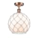A thumbnail of the Innovations Lighting 516 Large Farmhouse Rope Antique Copper / White Glass with White Rope