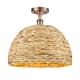 A thumbnail of the Innovations Lighting 516-1C-15-16 Woven Rattan Semi-Flush Antique Copper / Natural