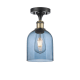 A thumbnail of the Innovations Lighting 516-1C-11-6 Bella Semi-Flush Black Antique Brass / Blue