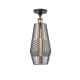 A thumbnail of the Innovations Lighting 516-1C-19-7 Windham Semi-Flush Black Antique Brass / Smoked