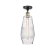A thumbnail of the Innovations Lighting 516-1C-19-7 Windham Semi-Flush Black Antique Brass / Seedy