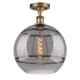 A thumbnail of the Innovations Lighting 516-1C-15-12 Rochester Semi-Flush Brushed Brass / Smoked