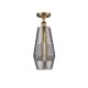 A thumbnail of the Innovations Lighting 516-1C-19-7 Windham Semi-Flush Brushed Brass / Smoked