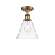 A thumbnail of the Innovations Lighting 516-1C-12-8 Berkshire Semi-Flush Brushed Brass / Clear