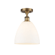 A thumbnail of the Innovations Lighting 516-1C-13-9 Bristol Semi-Flush Brushed Brass / Matte White