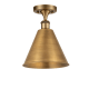A thumbnail of the Innovations Lighting 516-1C-15-12 Cone Semi-Flush Brushed Brass