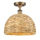 A thumbnail of the Innovations Lighting 516-1C-13-12 Woven Rattan Semi-Flush Brushed Brass / Natural