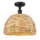 A thumbnail of the Innovations Lighting 516-1C-13-12 Woven Ratan Semi-Flush Oiled Brass