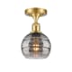 A thumbnail of the Innovations Lighting 516-1C-10-6 Rochester Semi-Flush Satin Gold / Smoked