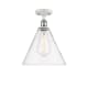 A thumbnail of the Innovations Lighting 516-1C-15-12 Berkshire Semi-Flush White and Polished Chrome / Clear