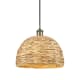 A thumbnail of the Innovations Lighting 516-1P-11-12 Woven Rattan Pendant Antique Brass / Natural