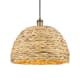 A thumbnail of the Innovations Lighting 516-1P-13-16 Woven Rattan Pendant Brushed Brass / Natural