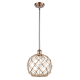A thumbnail of the Innovations Lighting 516-1S Large Farmhouse Rope Antique Copper / Clear Glass with Brown Rope