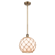 A thumbnail of the Innovations Lighting 516-1S-10RW Ballston Brushed Brass / White Large Farmhouse Glass / Brown Rope