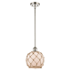 A thumbnail of the Innovations Lighting 516-1S Farmhouse Rope Polished Nickel / White Glass with Brown Rope