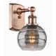 A thumbnail of the Innovations Lighting 516-1W-9-6 Rochester Sconce Antique Copper / Light Smoke