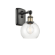 A thumbnail of the Innovations Lighting 516-1W-9-6 Athens Sconce Black Antique Brass / Clear