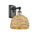 A thumbnail of the Innovations Lighting 516-1W-12-8 Woven Rattan Sconce Black Antique Brass / Natural