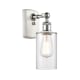 A thumbnail of the Innovations Lighting 516-1W-12-4 Clymer Sconce White Polished Chrome / Clear