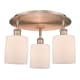 A thumbnail of the Innovations Lighting 516-3C-10-18 Cobbleskill Flush Antique Copper / Matte White